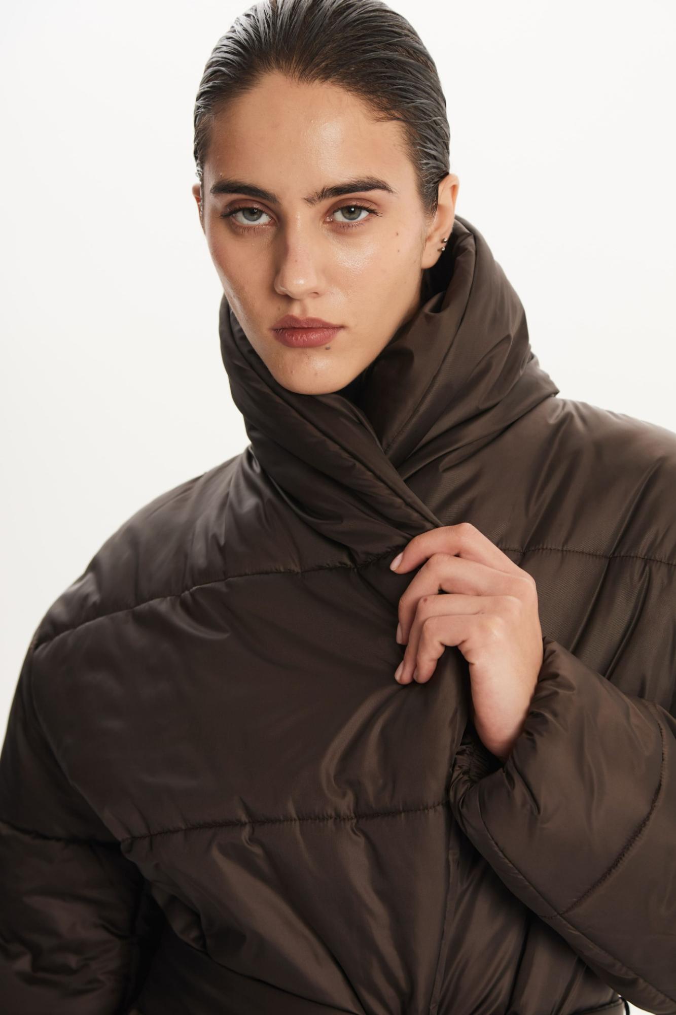 SEVEN LAB - Куртка с шалевым воротником в шоколадном цвете