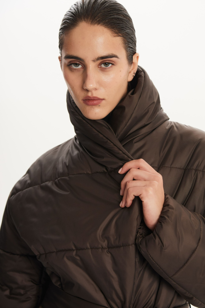 SEVEN LAB - Куртка с шалевым воротником в шоколадном цвете