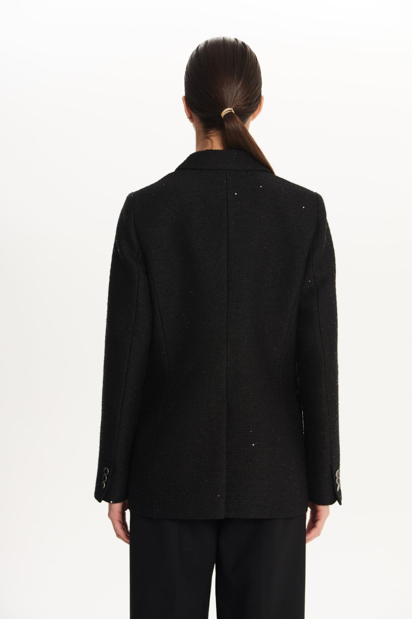 SEVEN LAB - Жакет двубортный с пайетками в черном цвете