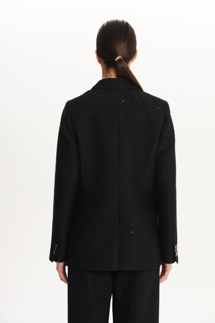 SEVEN LAB - Жакет двубортный с пайетками в черном цвете