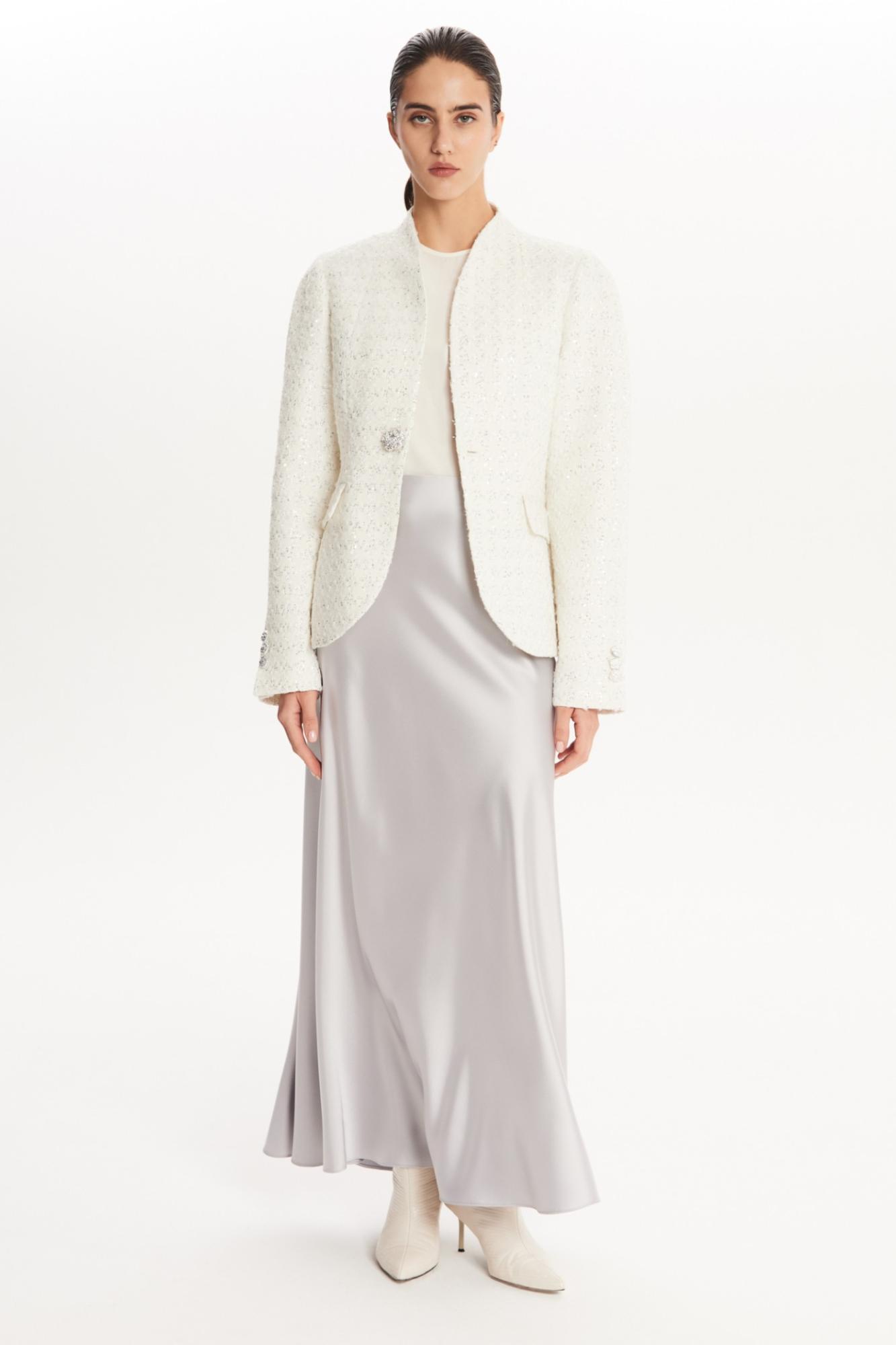 Seven Lab - Жакет приталенные с пайетками в белом цвете