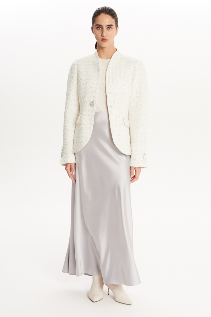 Seven Lab - Жакет приталенные с пайетками в белом цвете