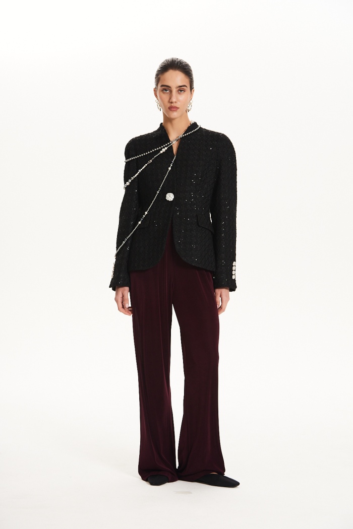 Seven Lab - Жакет приталенные с пайетками в черном цвете