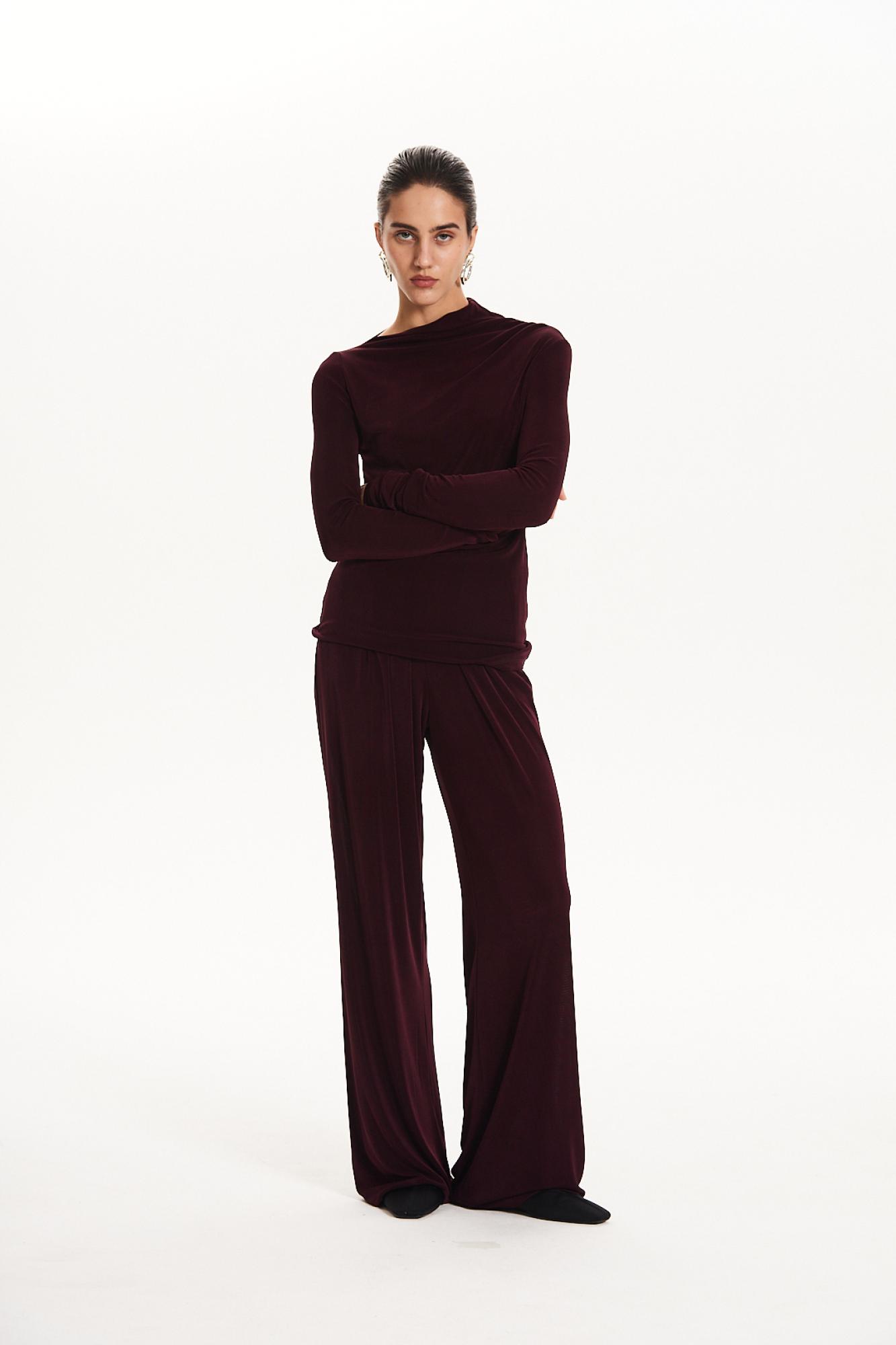 Seven Lab - Костюм из мягкой вискозной ткани в оттенке бургунди