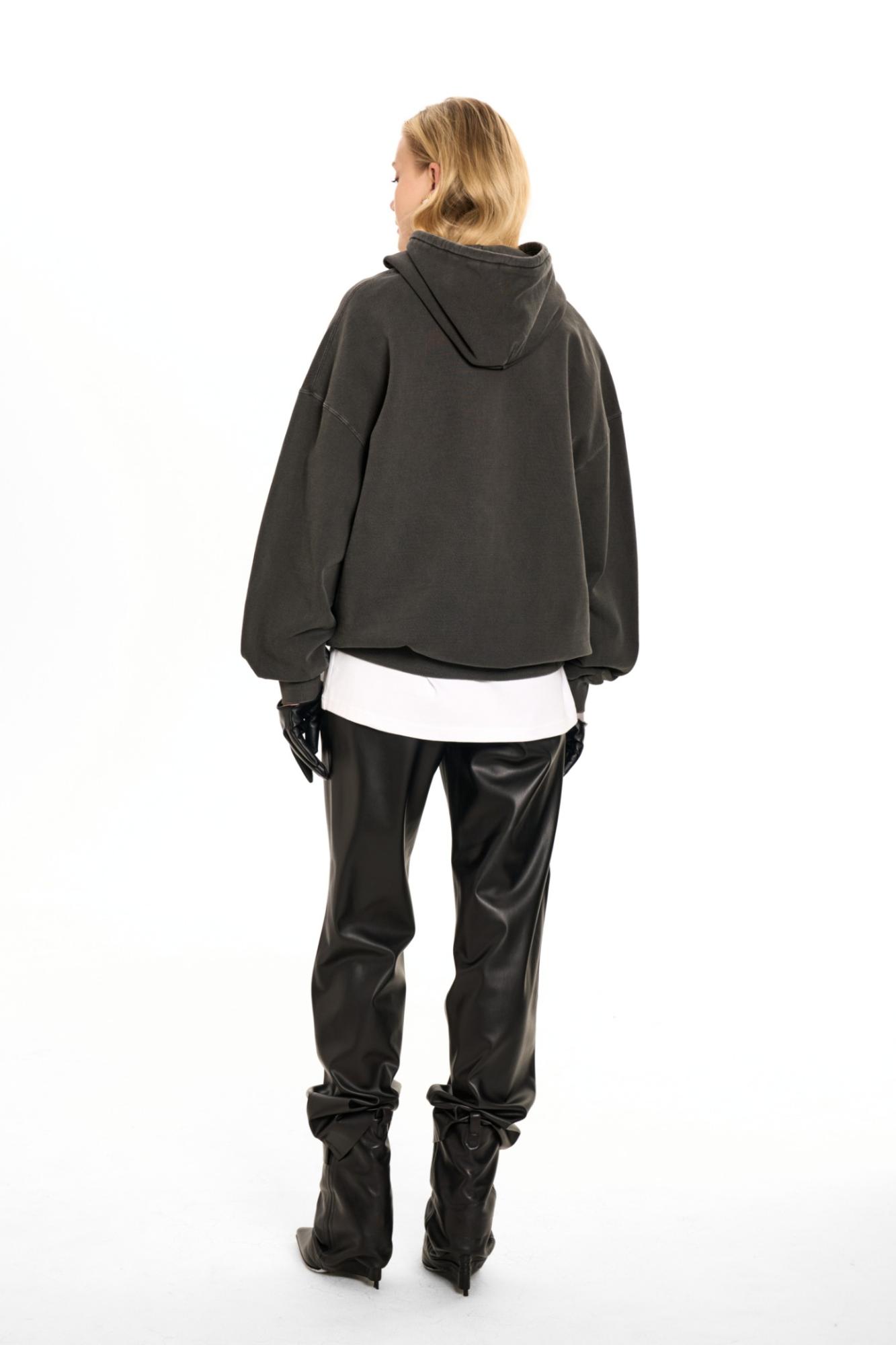 Seven Lab - Худи оверсайз с надписью SCANDAL в цвете графит