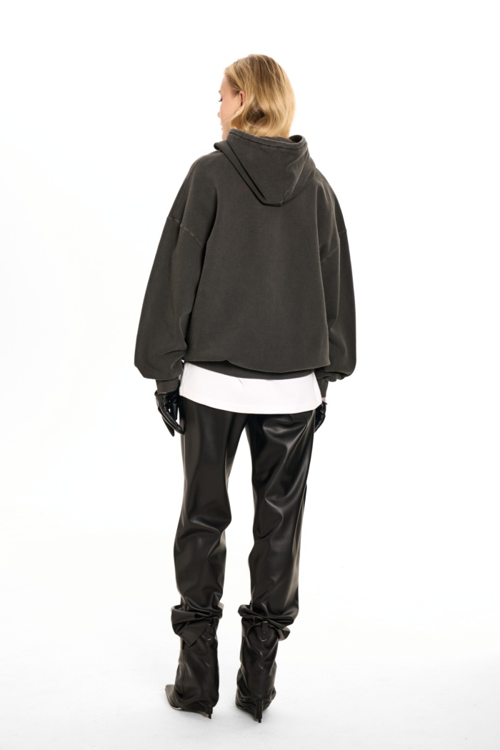 Seven Lab - Худи оверсайз с надписью SCANDAL в цвете графит