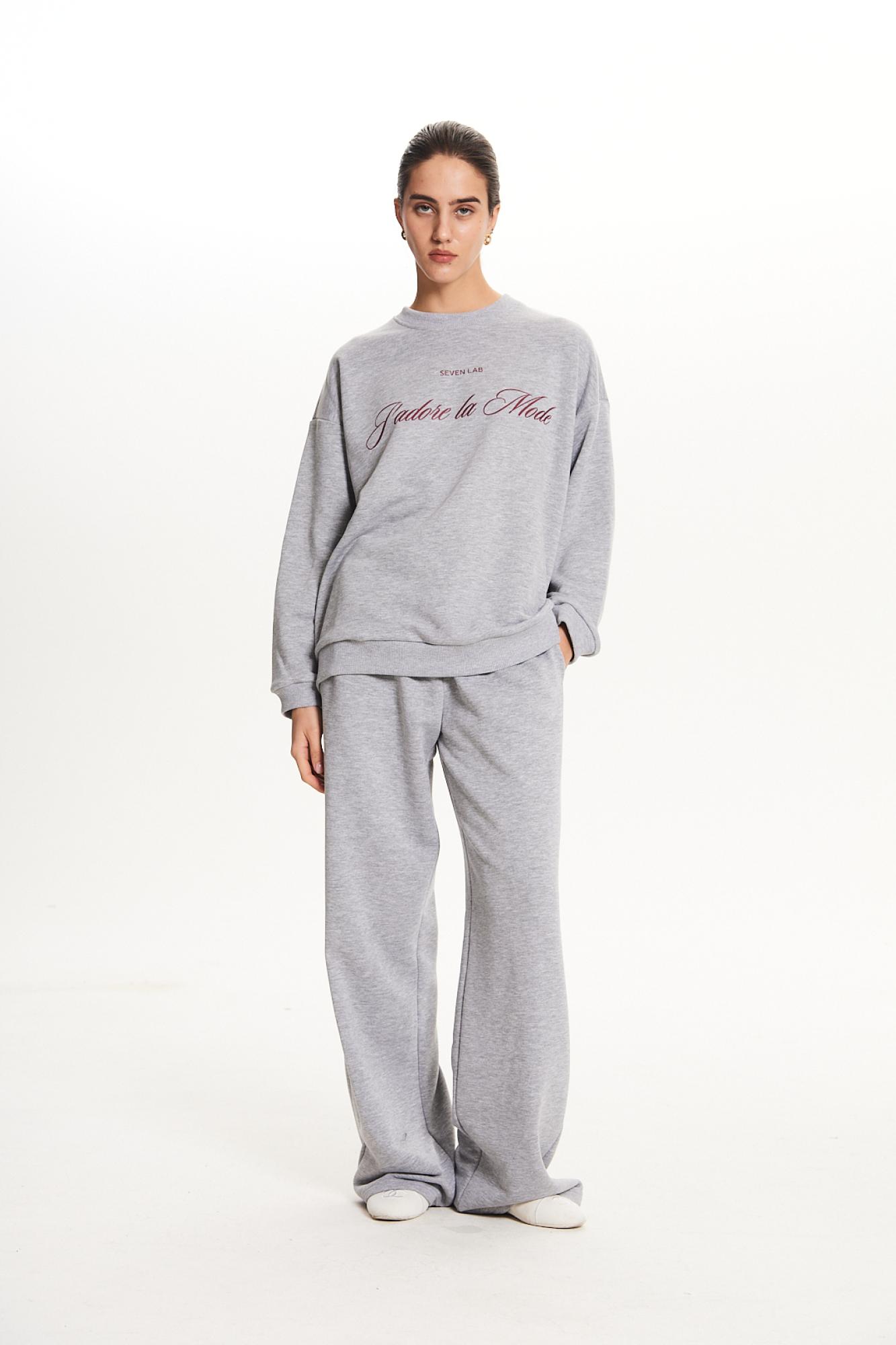 Seven Lab - Свитшот и брюки с надписью в сером цвете