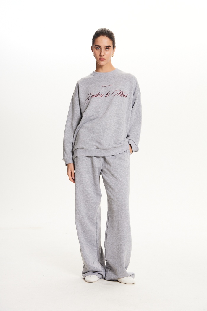 Seven Lab - Свитшот и брюки с надписью в сером цвете