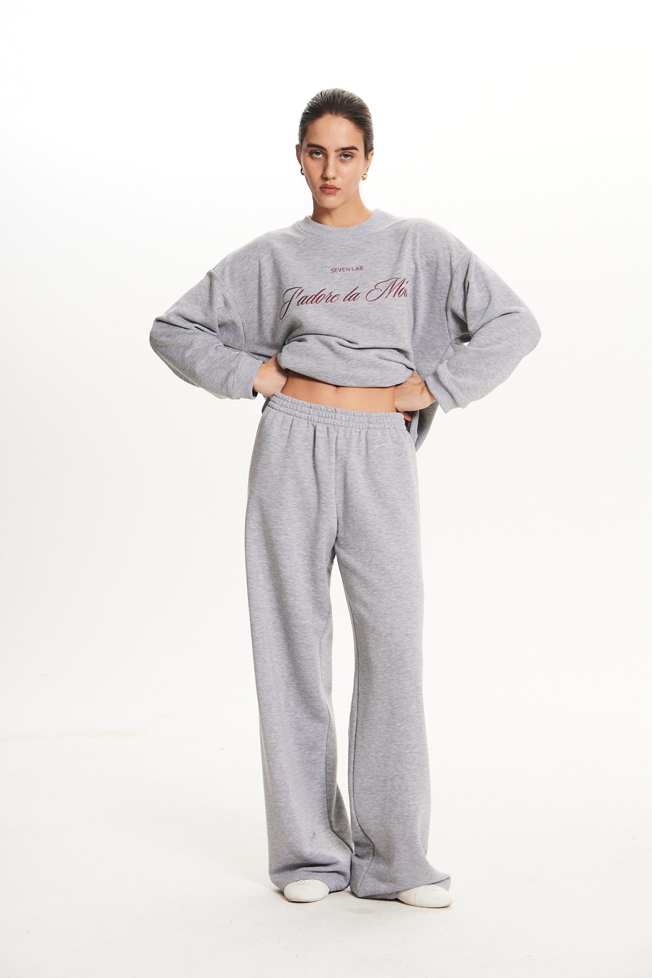 Seven Lab - Свитшот и брюки с надписью в сером цвете