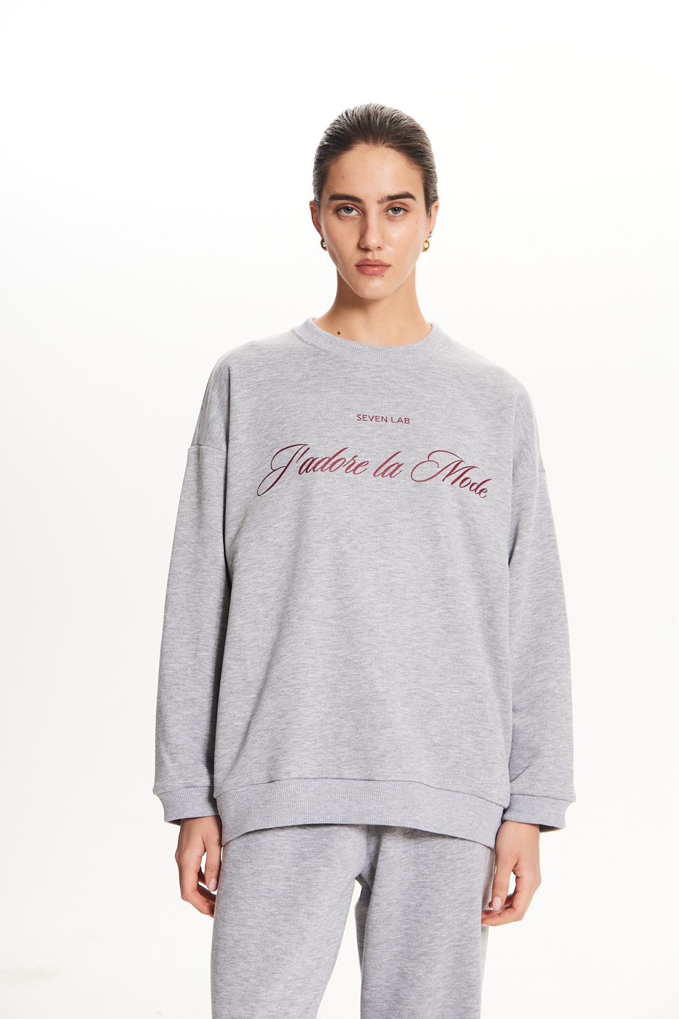 Seven Lab - Свитшот и брюки с надписью в сером цвете