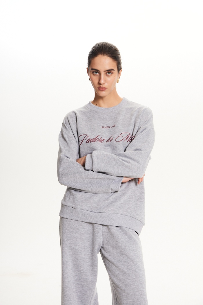 Seven Lab - Свитшот и брюки с надписью в сером цвете