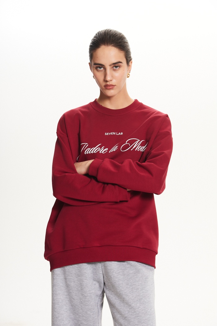 Seven Lab - Свитшот в цвете бургунди