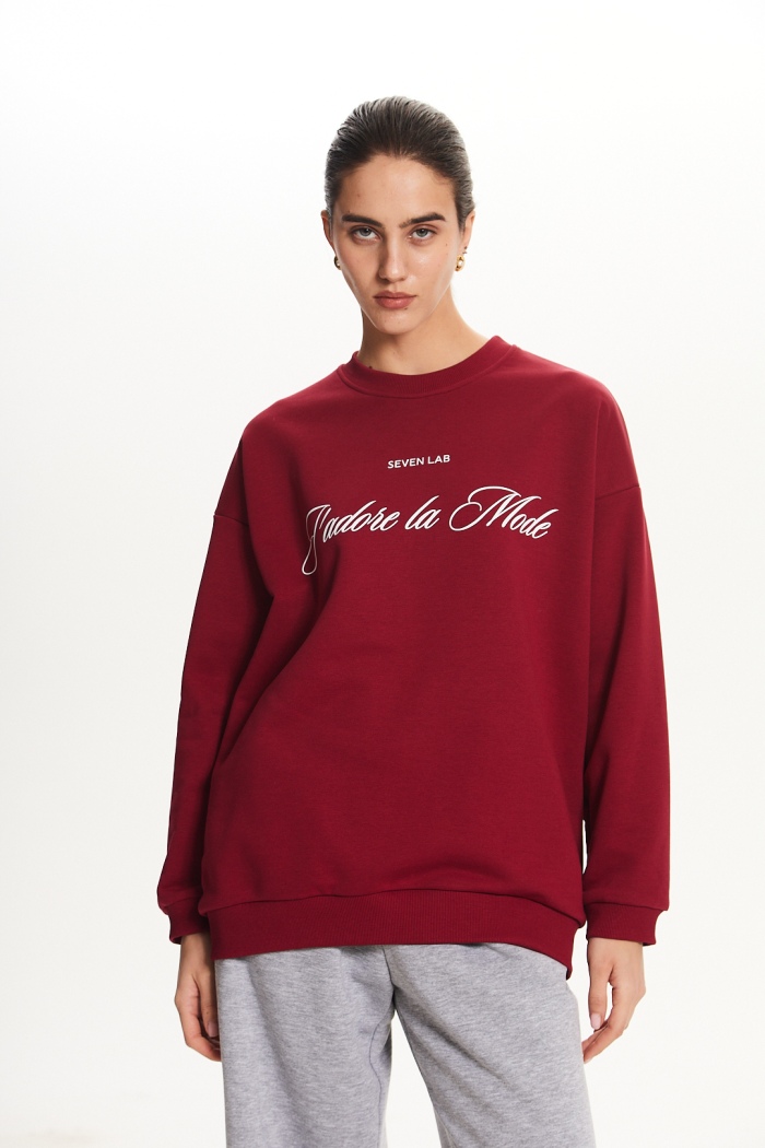 Seven Lab - Свитшот в цвете бургунди