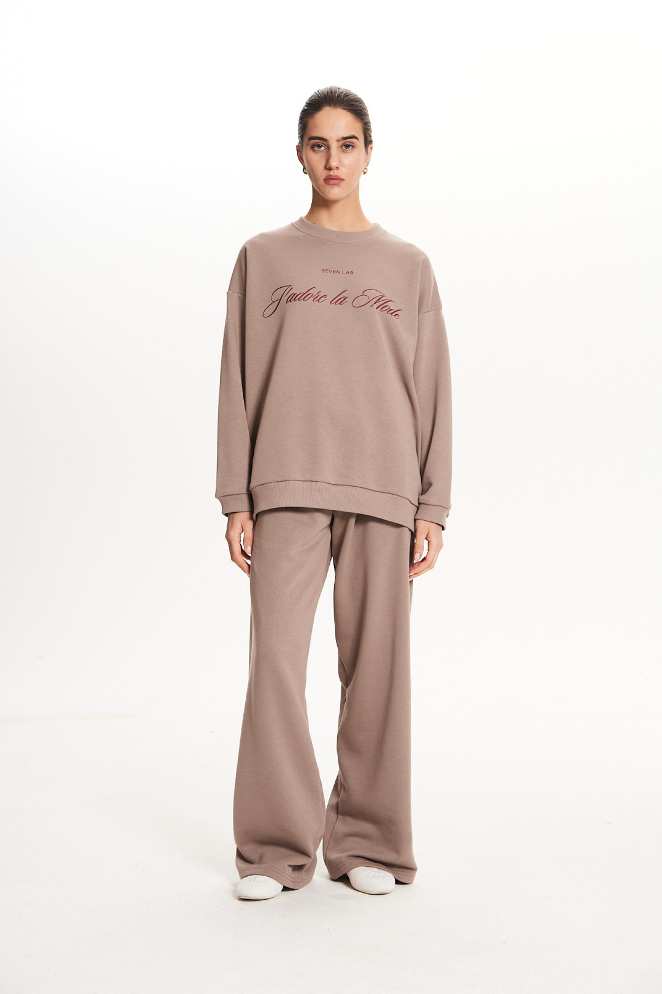 Seven Lab - Свитшот и брюки в цвете какао