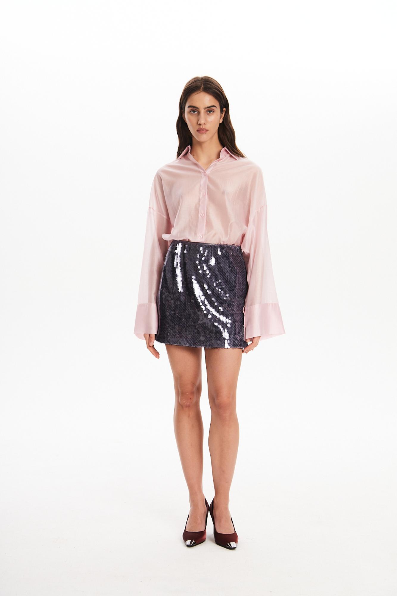 Seven Lab - Юбка мини с пайетками в сером цвете