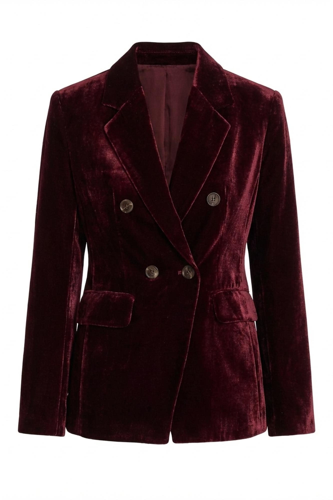 Seven Lab - Жакет бархатный в бордовом цвете, женская