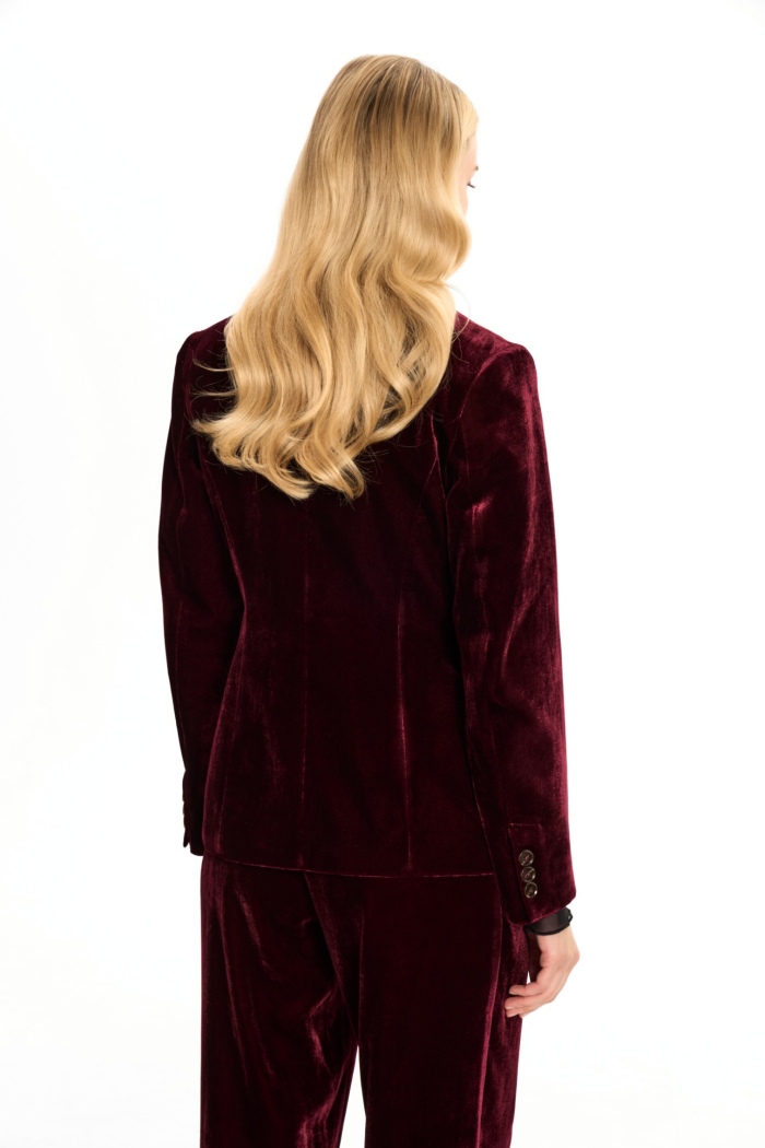 Seven Lab - Жакет бархатный в бордовом цвете