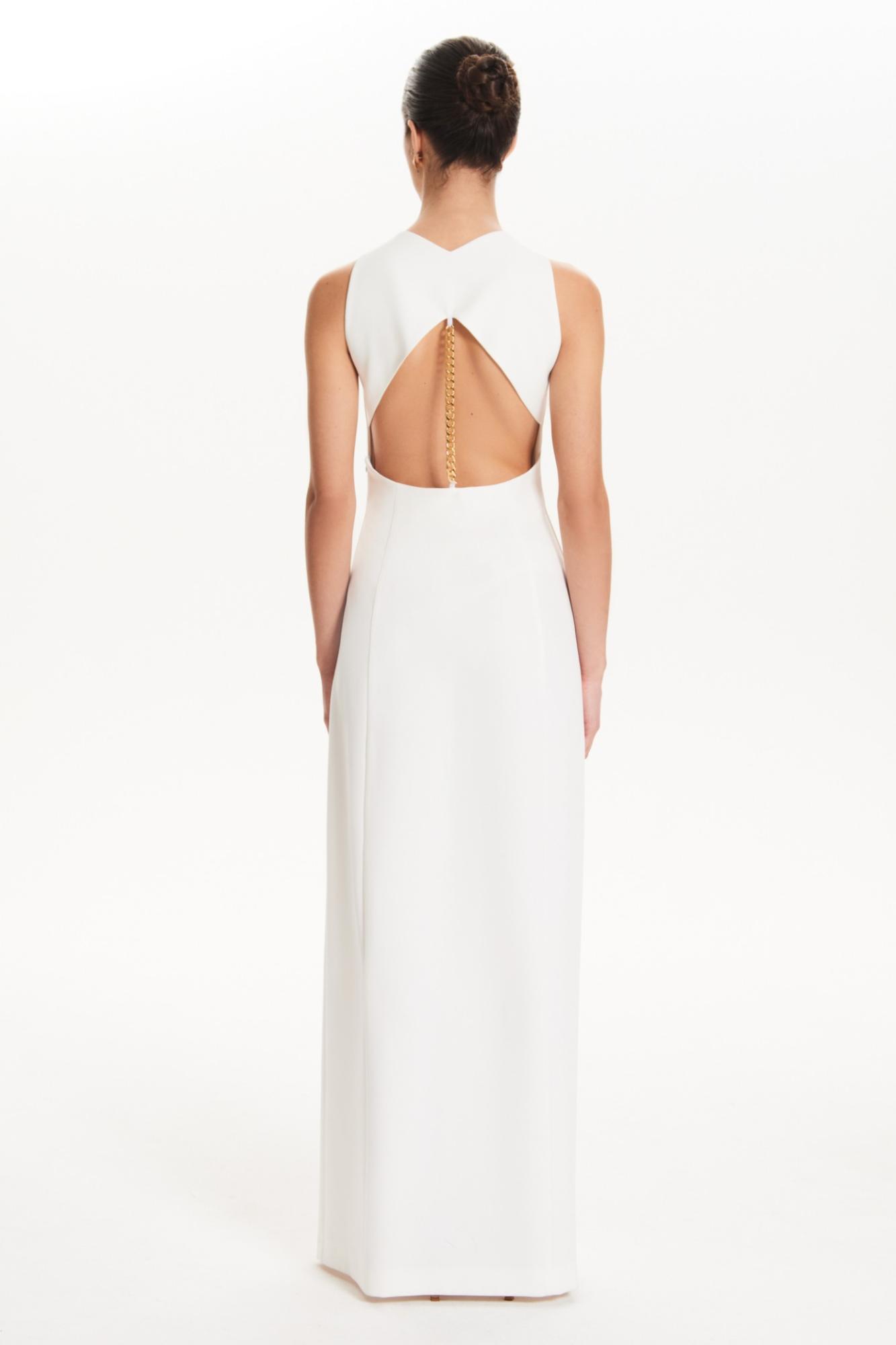 Seven Lab - Платье с открытой спиной в белом цвете