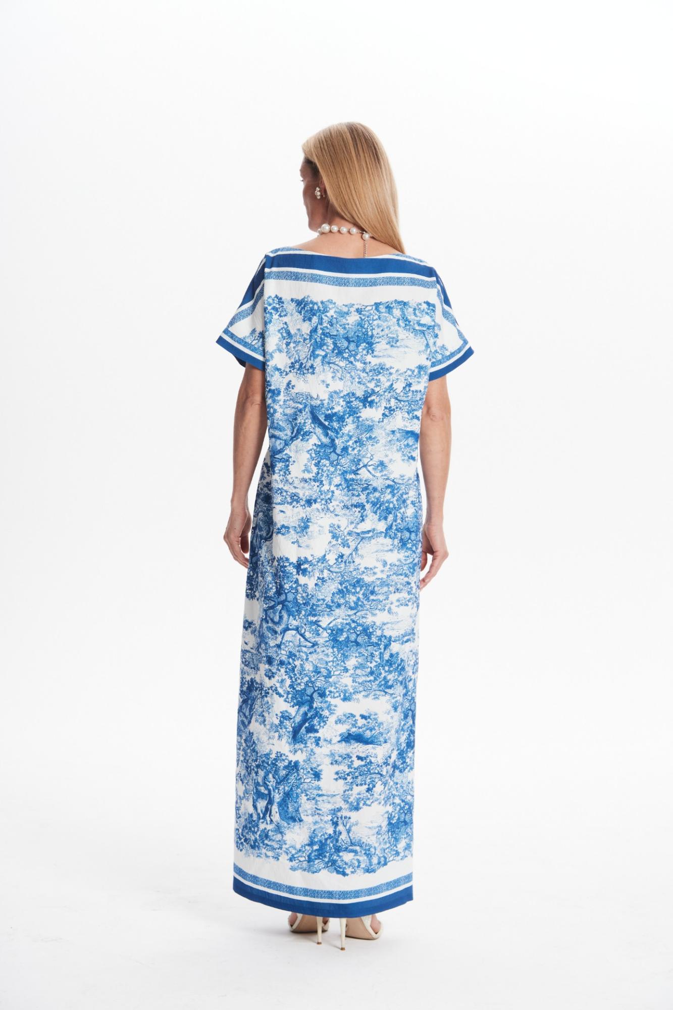 Seven Lab - Платье с принтом туаль в синем цвете