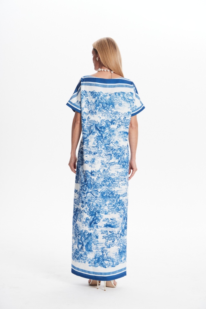 Seven Lab - Платье с принтом туаль в синем цвете