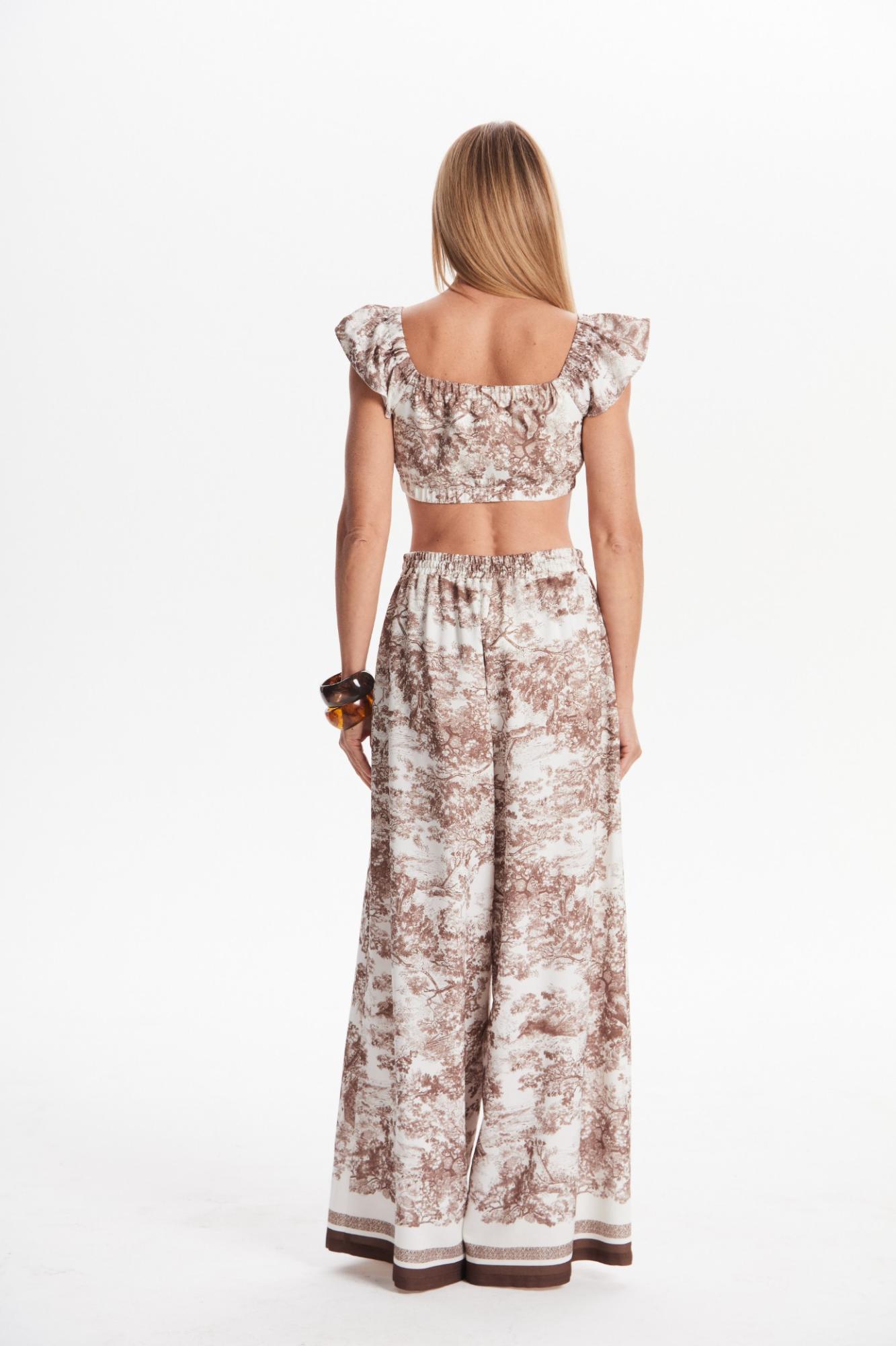 Seven Lab - Топ с принтом туаль в коричневом цвете