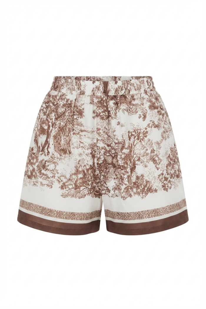 Seven Lab - Шорты с принтом туаль в коричневом цвете