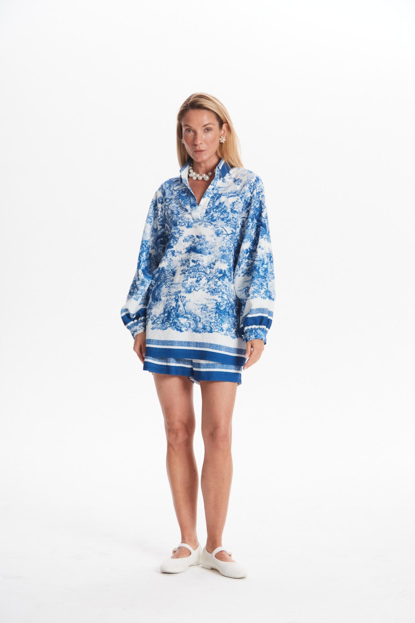 Seven Lab - Шорты с принтом туаль в синем цвете