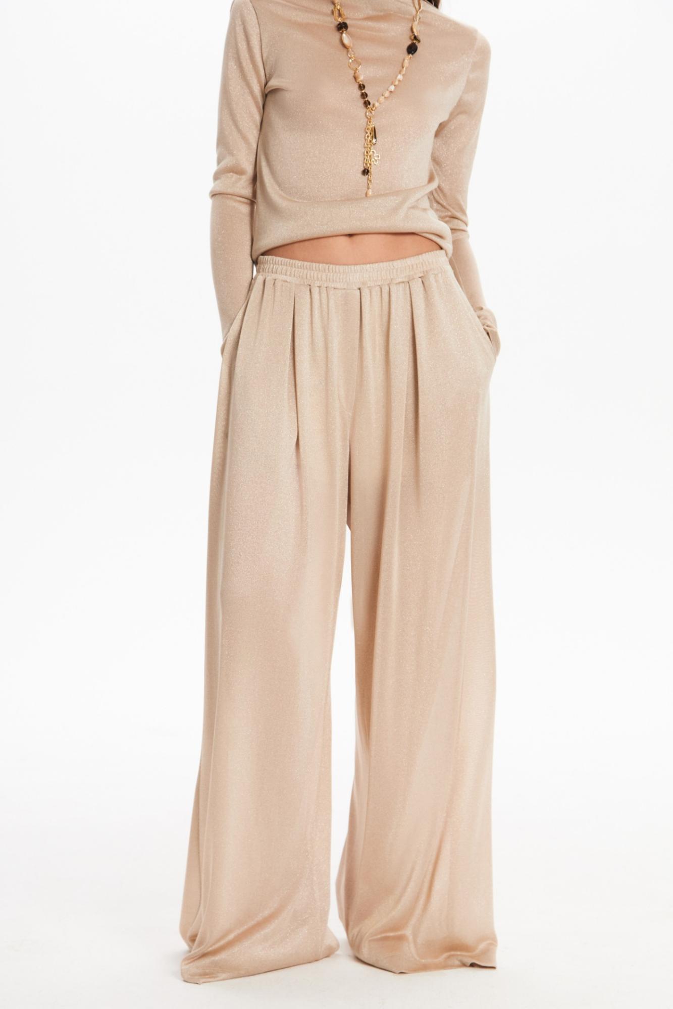 Seven Lab - Брюки палаццо в бежевом цвете