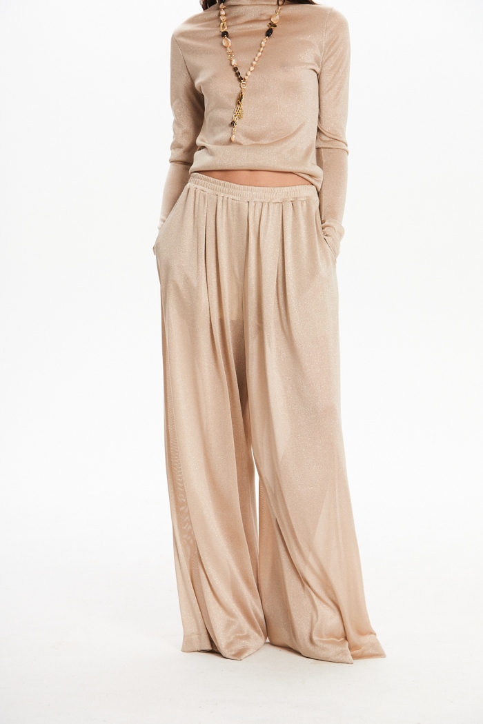 Seven Lab - Брюки палаццо в бежевом цвете