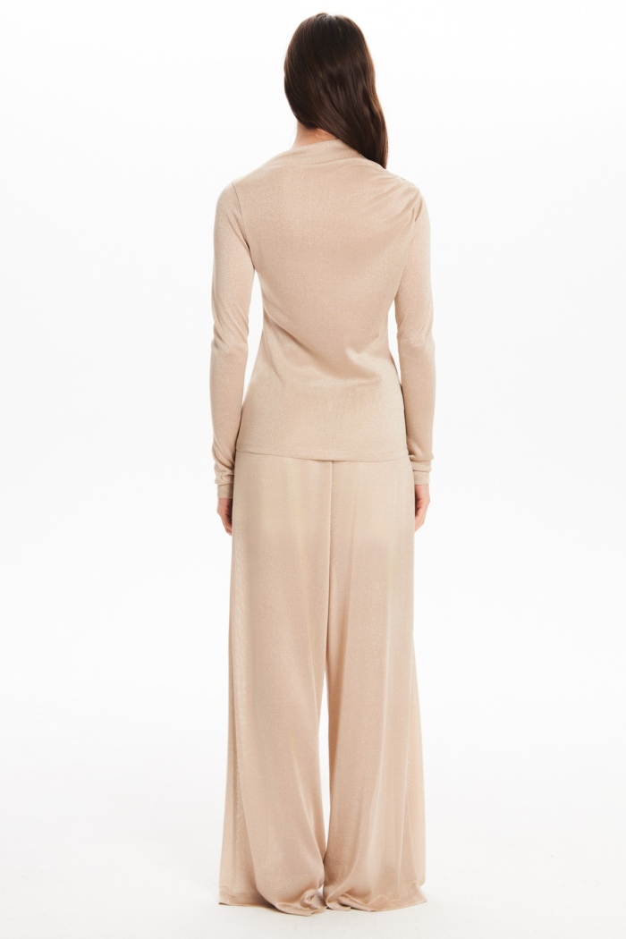 Seven Lab - Брюки палаццо в бежевом цвете