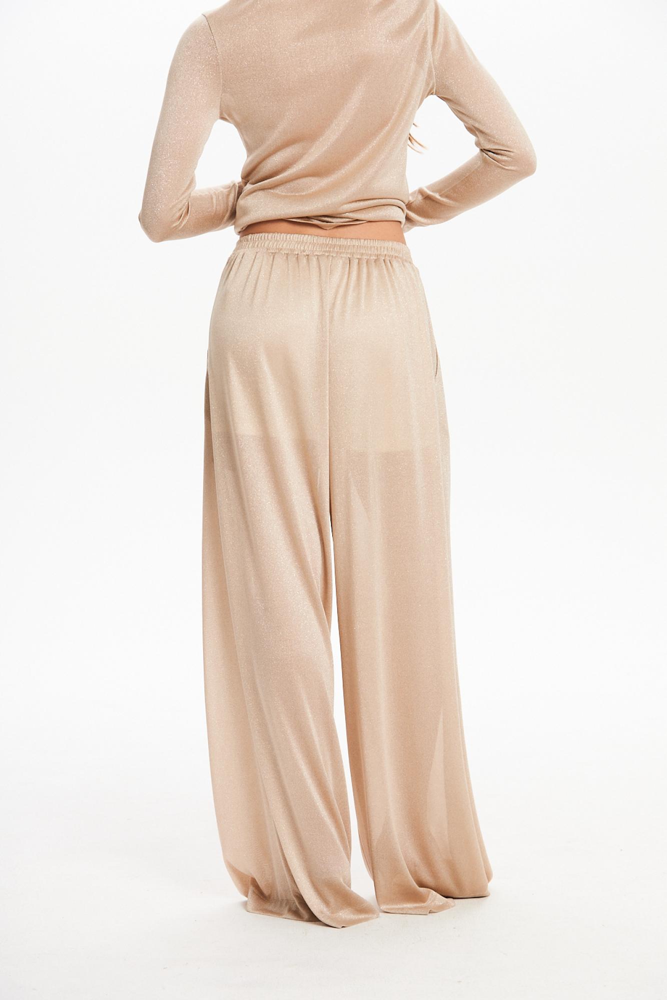 Seven Lab - Брюки палаццо в бежевом цвете