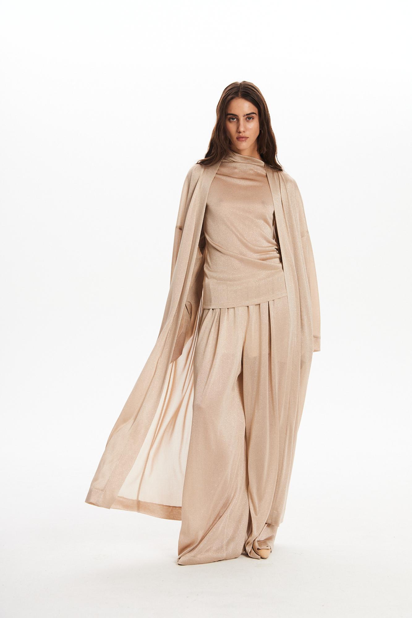 Seven Lab - Брюки палаццо в бежевом цвете