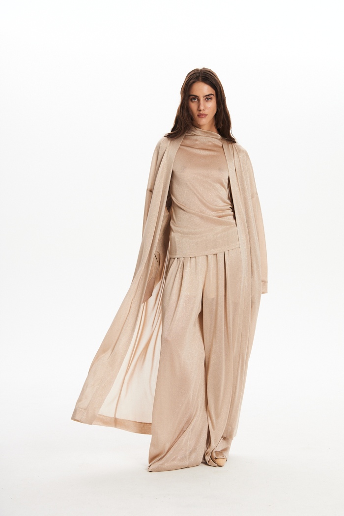 Seven Lab - Брюки палаццо в бежевом цвете