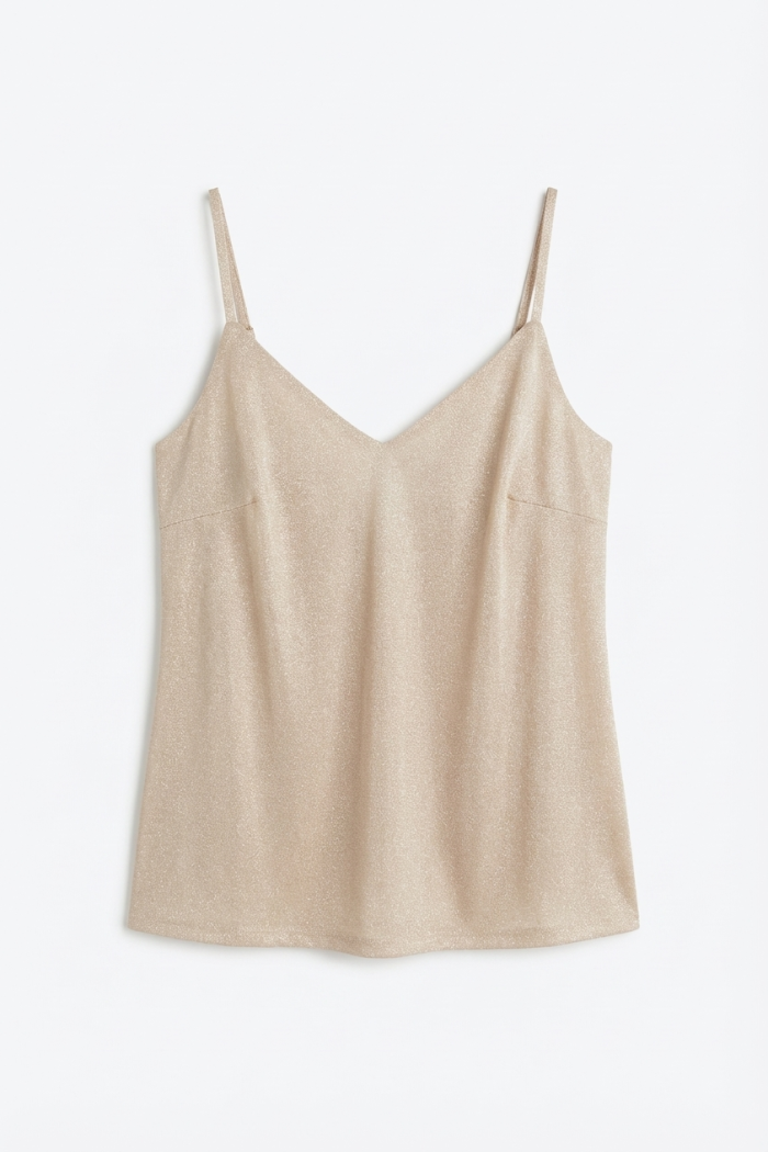 Seven Lab - Топ с люрексом в бежевом цвете