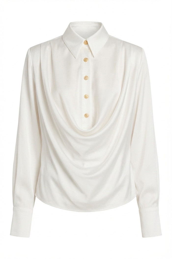 Seven Lab - Блуза с акцентными плечами в белом цвете