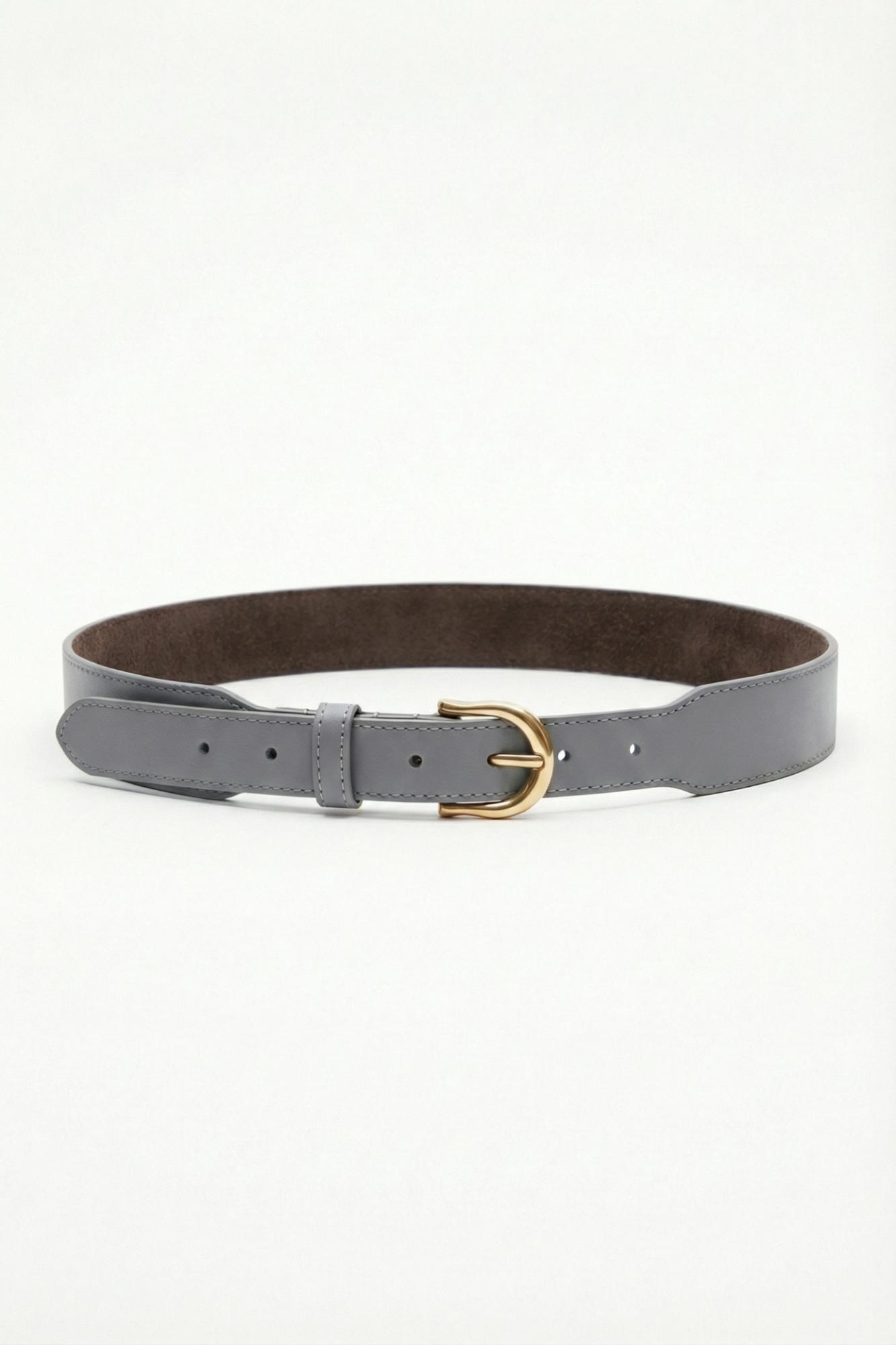 Seven Lab - Ремень из 100% кожи в сером цвете