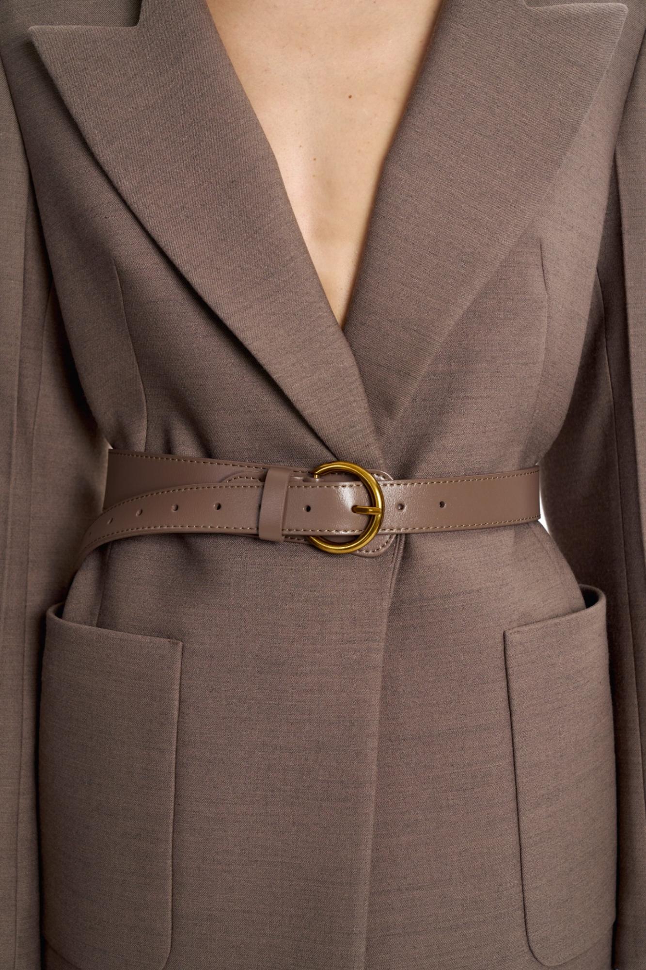 Seven Lab - Ремень из 100% кожи в цвете какао