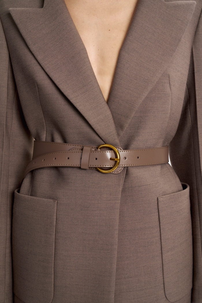 Seven Lab - Ремень из 100% кожи в цвете какао