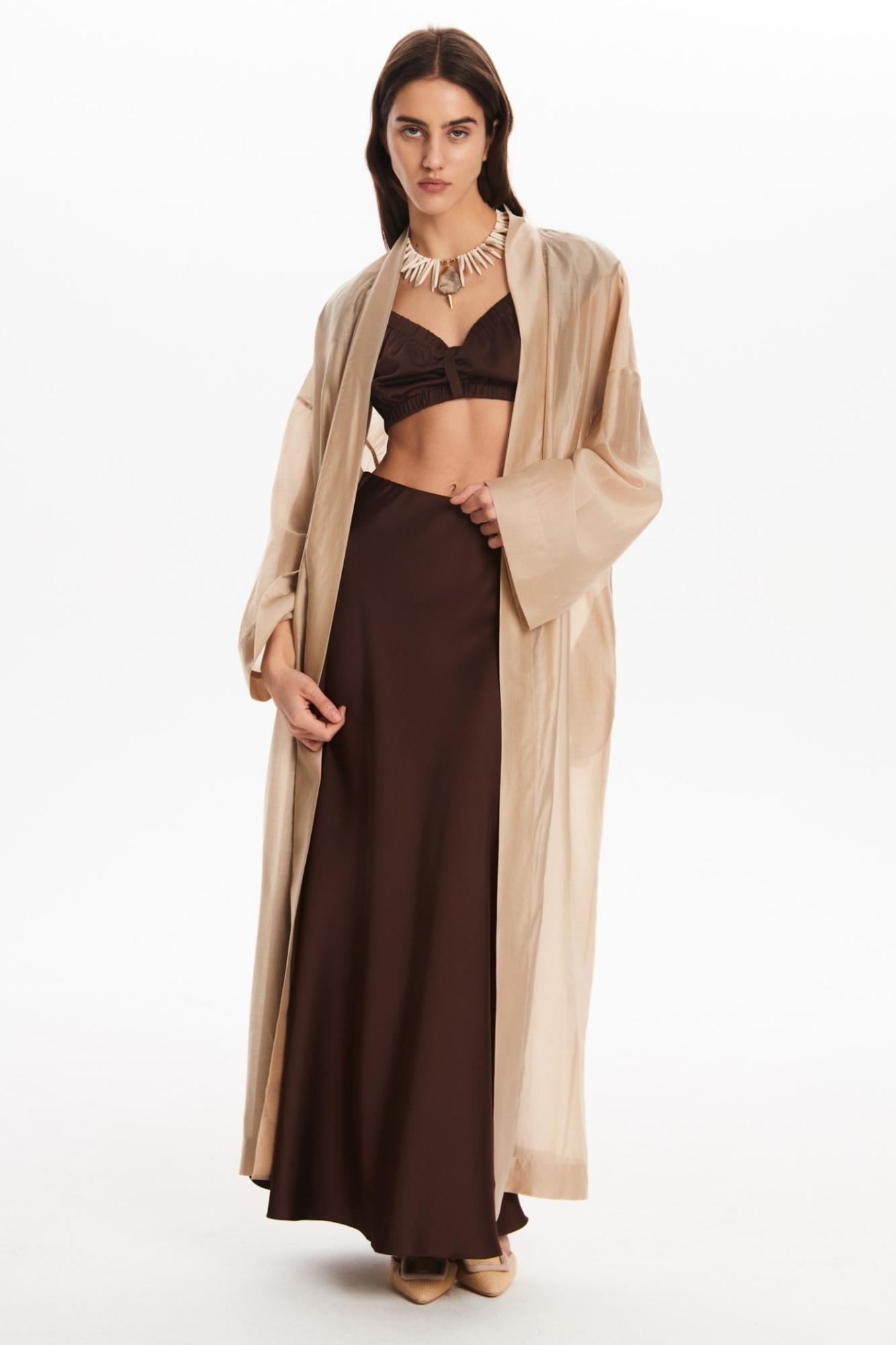 Seven Lab - Кардиган из вуали в бежевом цвете