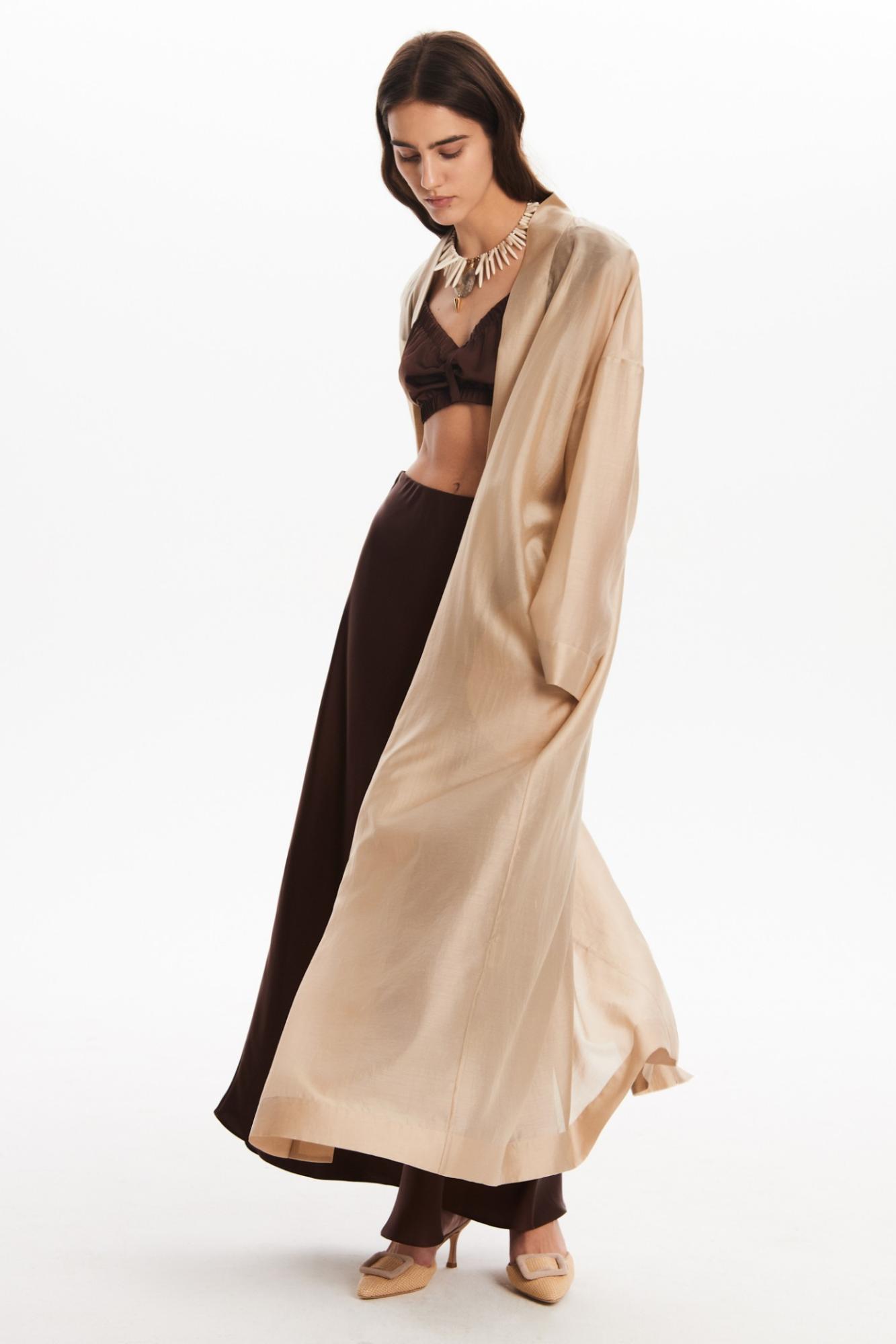 Seven Lab - Кардиган из вуали в бежевом цвете