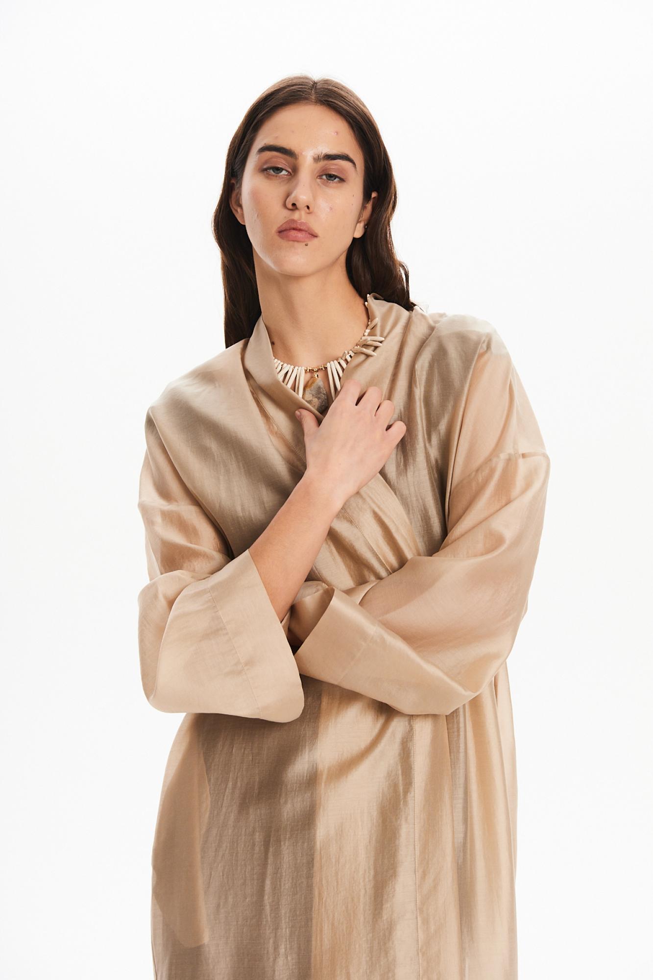 Seven Lab - Кардиган из вуали в бежевом цвете