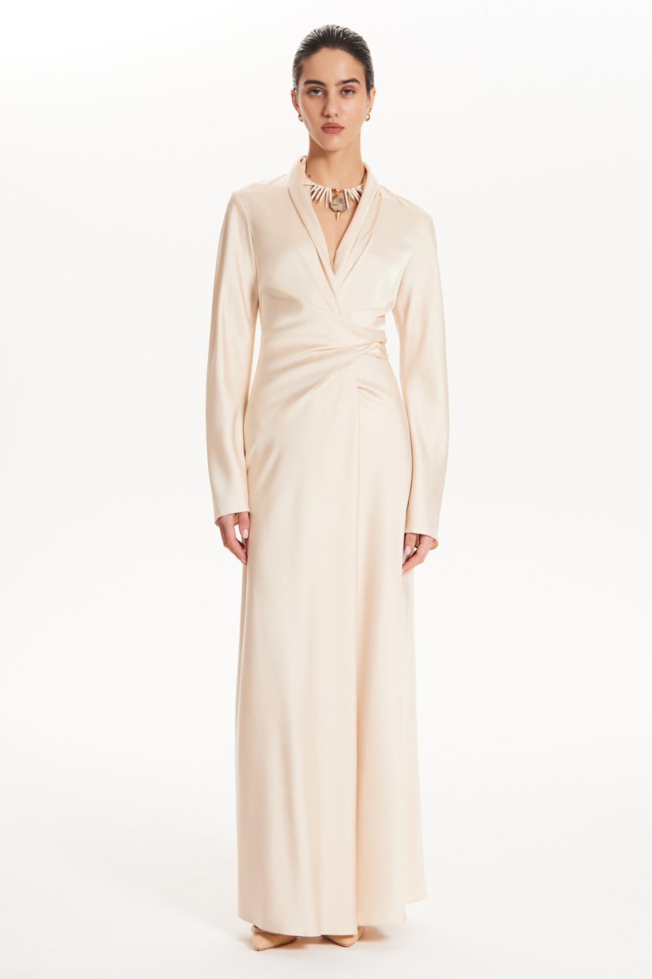 Seven Lab - Платье на запах в бежевом  цвете