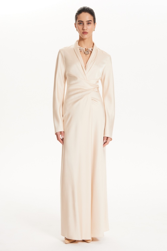 Seven Lab - Платье на запах в бежевом  цвете