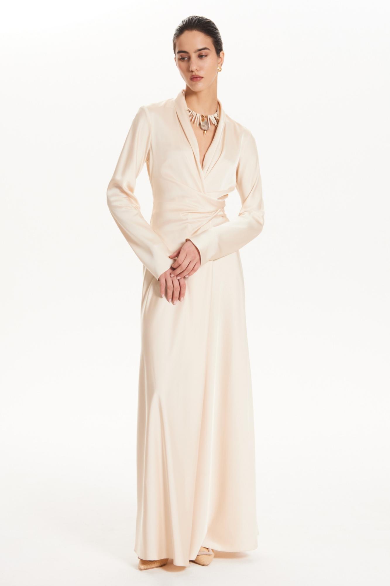 Seven Lab - Платье на запах в бежевом  цвете