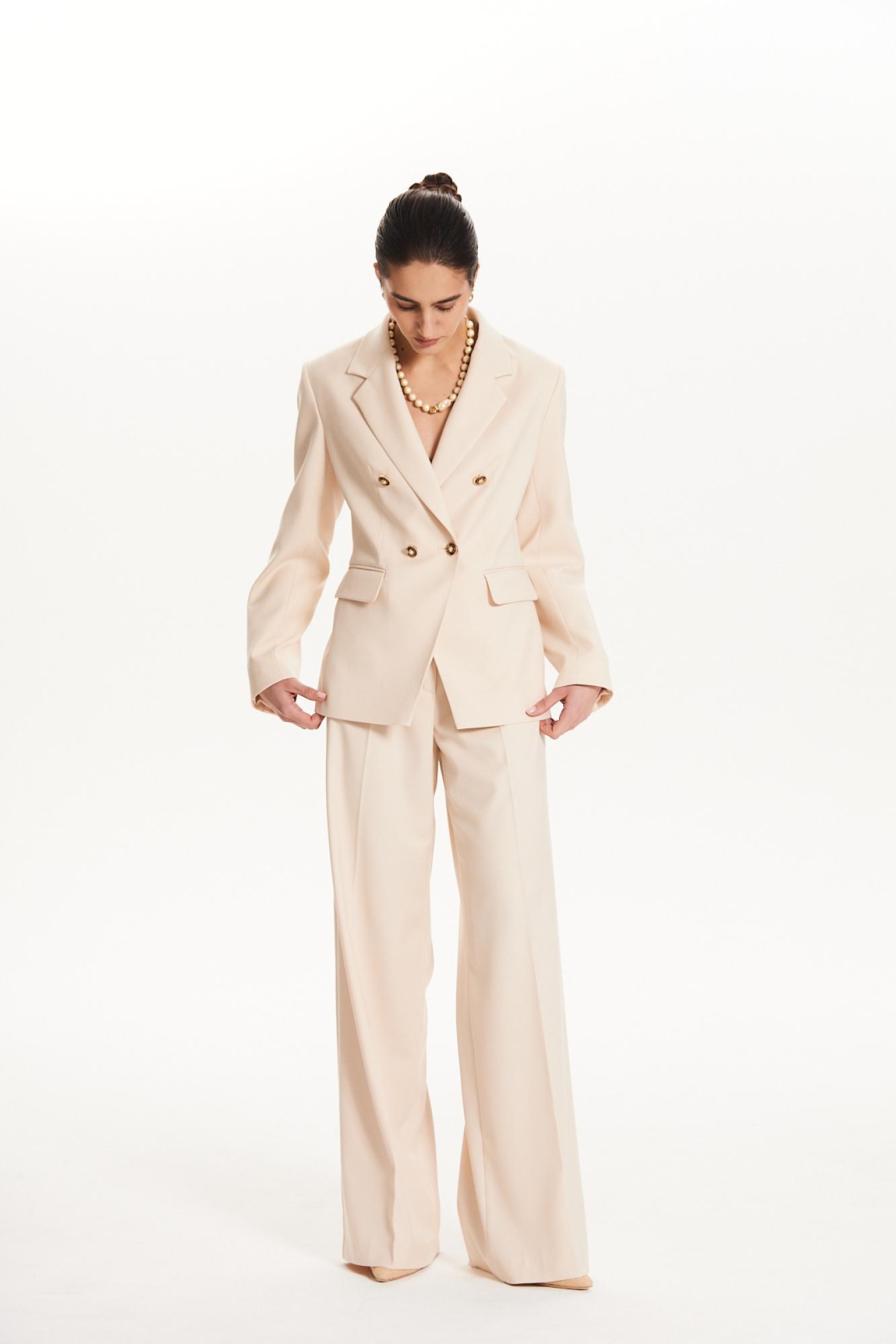 Seven Lab - Брюки-палаццо классические в бежевом цвете