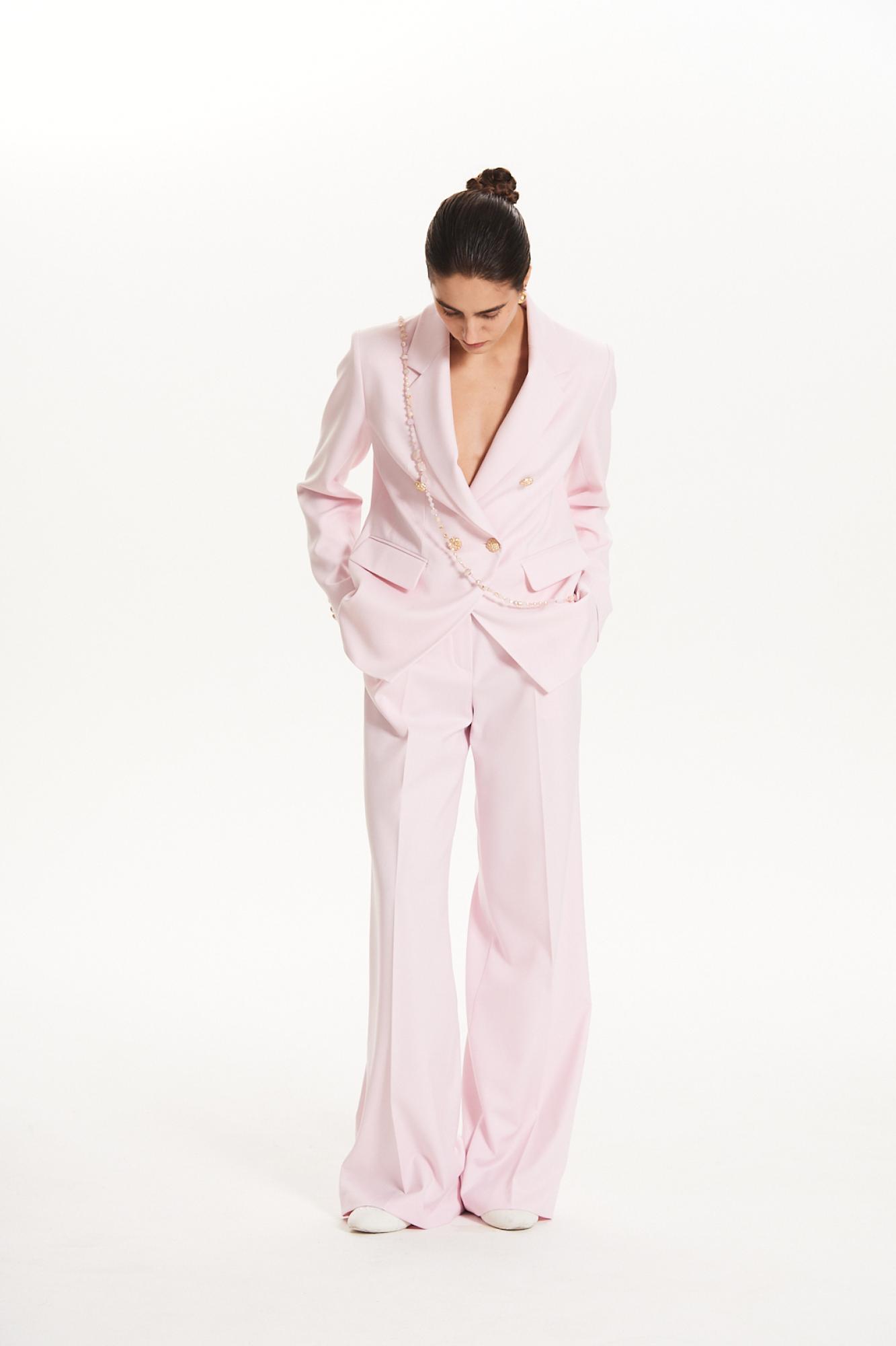 Seven Lab - Брюки-палаццо классические в розовом цвете