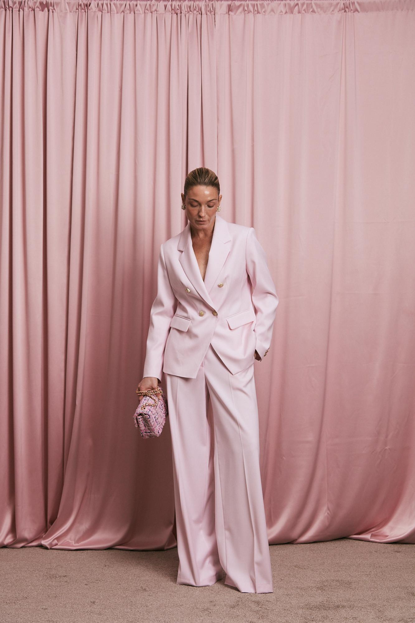 Seven Lab - Жакет двубортный в розовом цвете