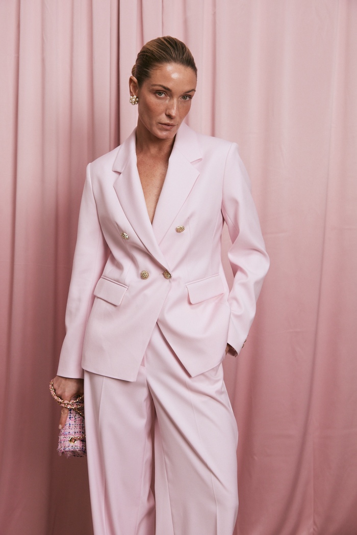 Seven Lab - Жакет двубортный в розовом цвете