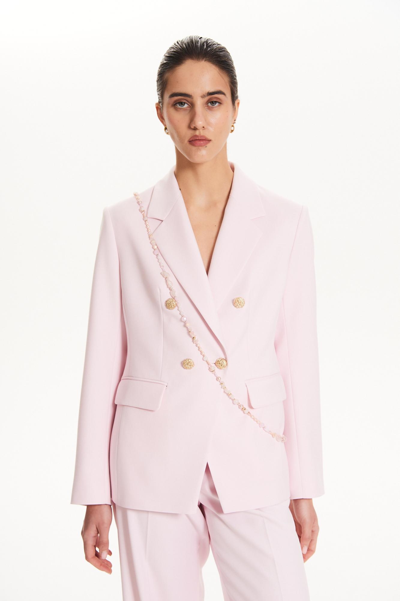 Seven Lab - Жакет двубортный в розовом цвете