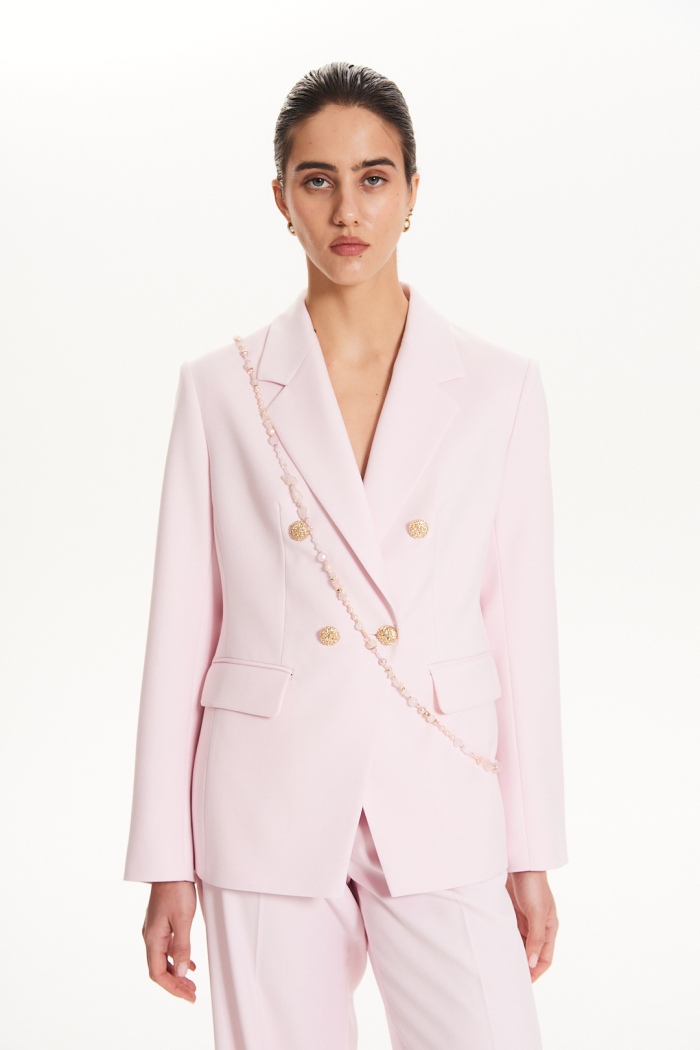 Seven Lab - Жакет двубортный в розовом цвете